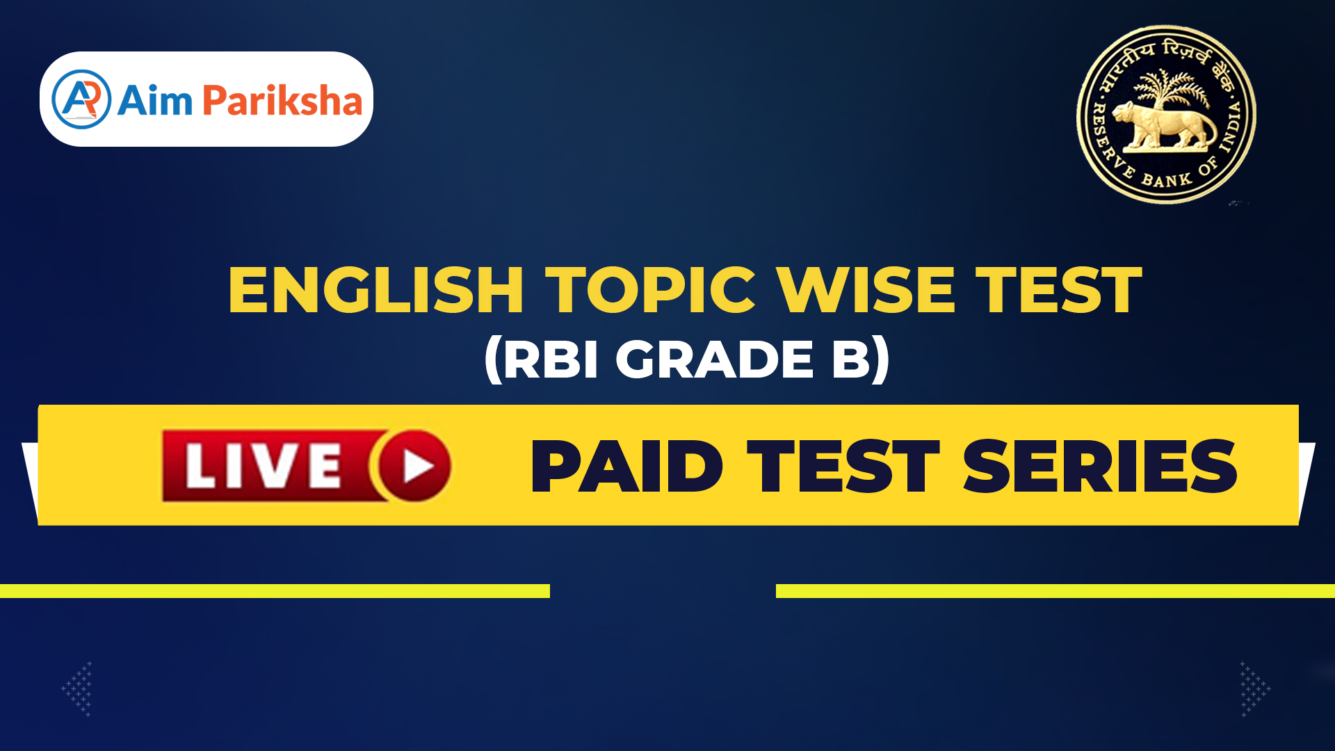 English Topic Wise Test - RBI Grade B